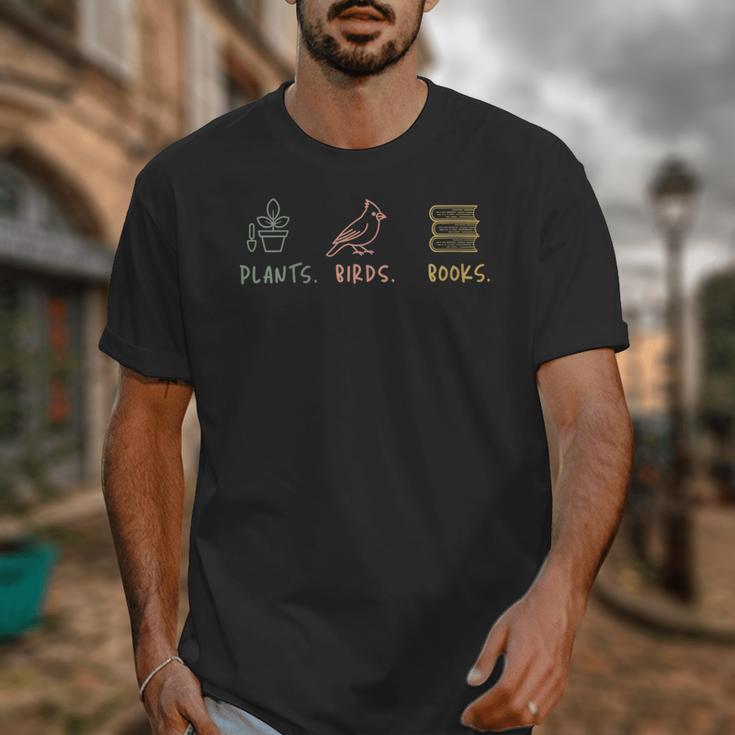 Plants Birds Books Lover Bird Watching Outfit For Bird Nerd Unisex T-Shirt