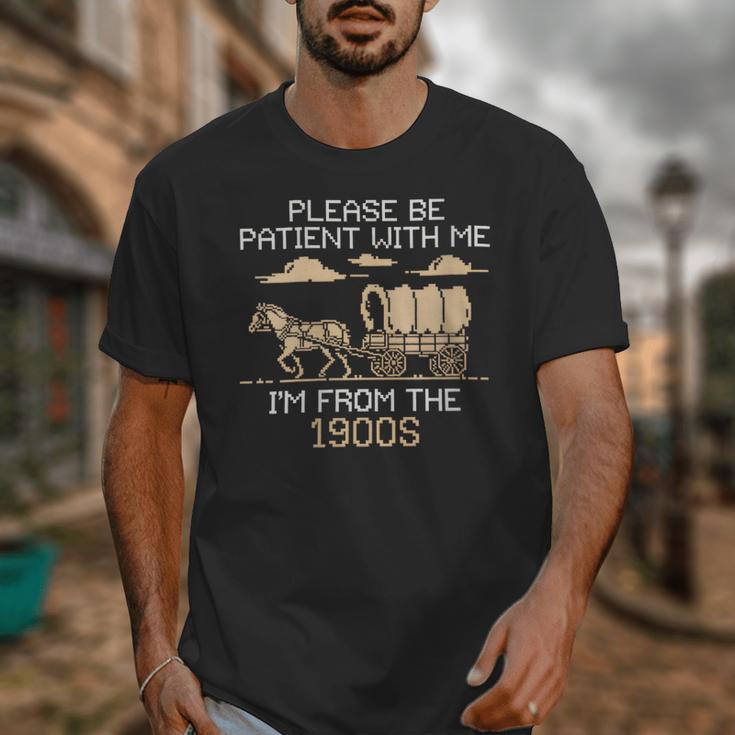 Please Be Patient I'm From The 1900s Retro Pixel Horse Wagon Unisex T-Shirt