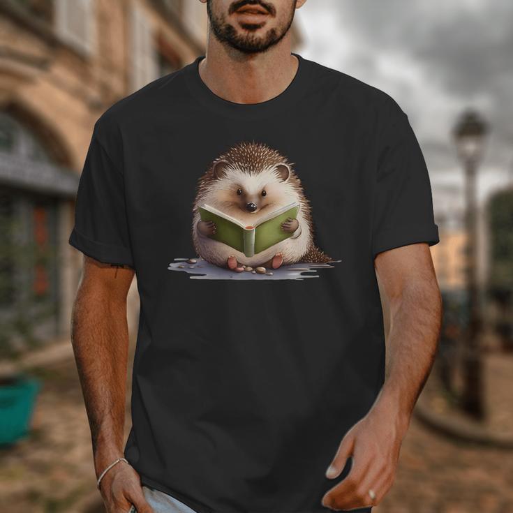 Porcupine Reading Book Hedgehog Book Lover Unisex T-Shirt