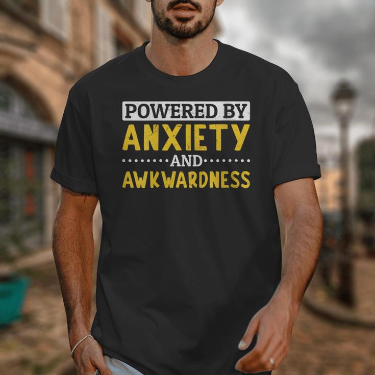 Powered By Anxiety And Awkwardness Social Anxiety Introverts Unisex T-Shirt Powered By Anxiety And Awkwardness Social Anxiety Introverts Unisex T-Shirt