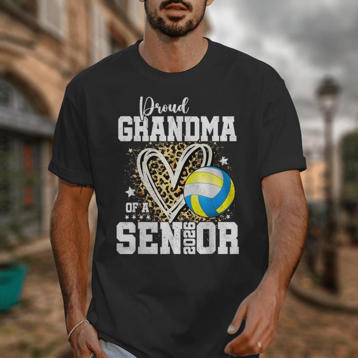 Proud Grandma Of A 2026 Senior Volleyball Graduation Leopard Unisex T-Shirt