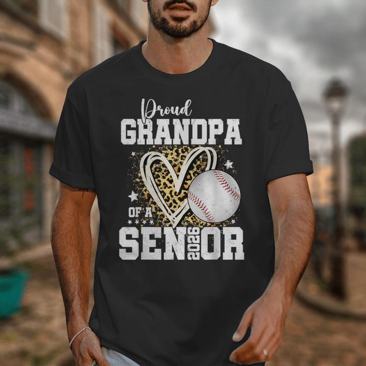 Proud Grandpa Of A 2026 Senior Baseball Graduation Leopard Unisex T-Shirt