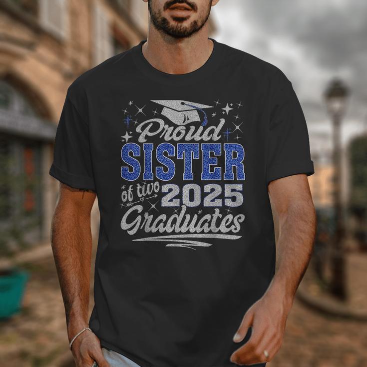 Proud Sister Of Two Class Of 2025 Graduates Twins Graduation Unisex T-Shirt