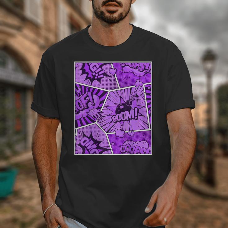 Purple Comic Book Purple Color Graphic Unisex T-Shirt