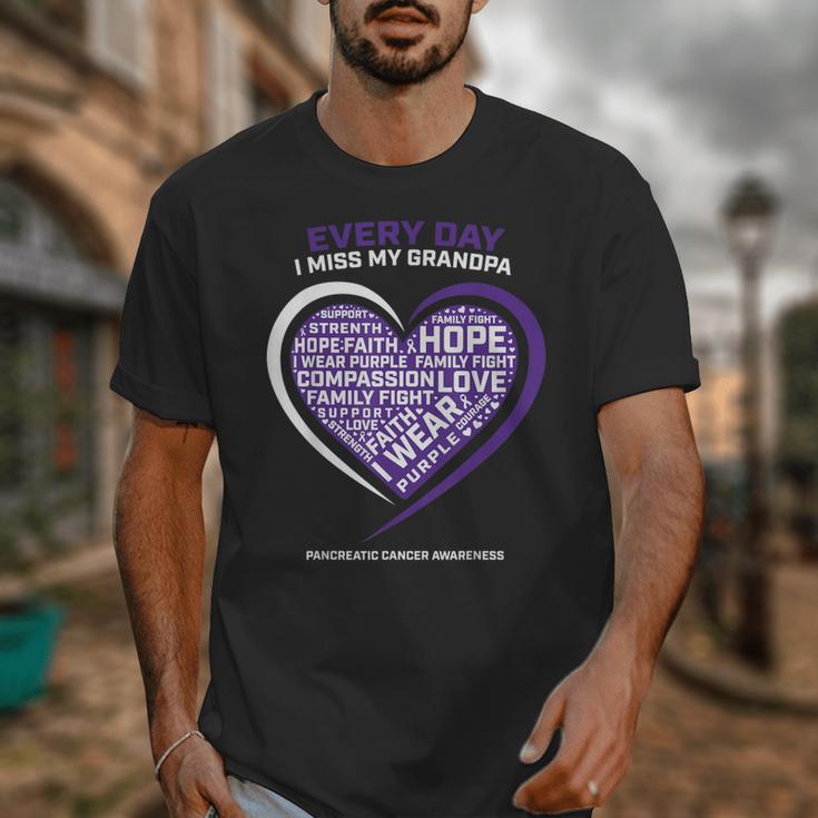 Purple In Memory Of My Grandpa Pancreatic Cancer Awareness Unisex T-Shirt Purple In Memory Of My Grandpa Pancreatic Cancer Awareness Unisex T-Shirt