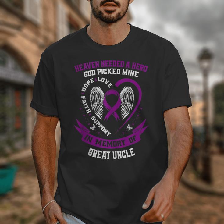 Purple In Memory Of Great Uncle Pancreatic Cancer Awareness Unisex T-Shirt Purple In Memory Of Great Uncle Pancreatic Cancer Awareness Unisex T-Shirt