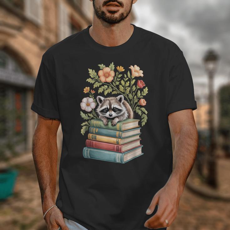 Raccoon Books Reading Flowers Unisex T-Shirt
