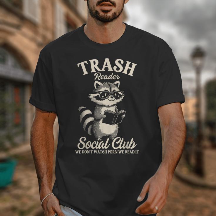Raccoon Bookworm Readers Library Smut Reader Spicy Book Romance Rash Reader Social Club Unisex T-Shirt