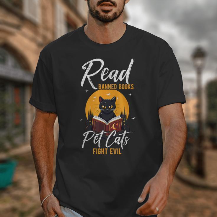 Read Banned Books Pet Cats Fight Evil Read Banned Reader Unisex T-Shirt