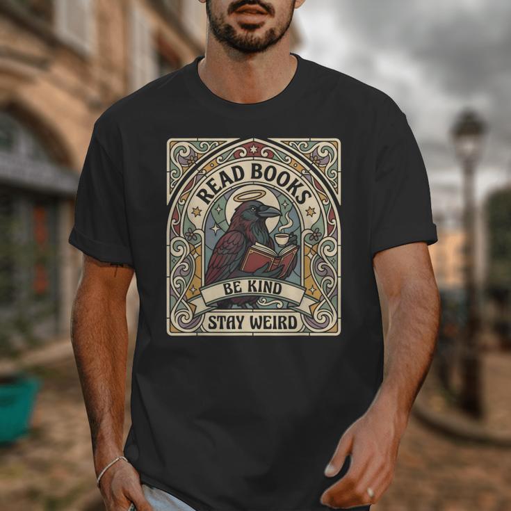 Read Books Be Kind Stay Weird Raven Tarot Reading Coffee Unisex T-Shirt