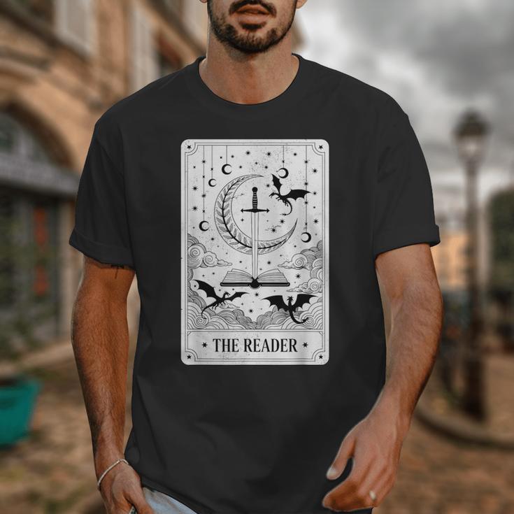 The Reader Tarot Card Bookworm Books Lover Dragon Librarians Unisex T-Shirt
