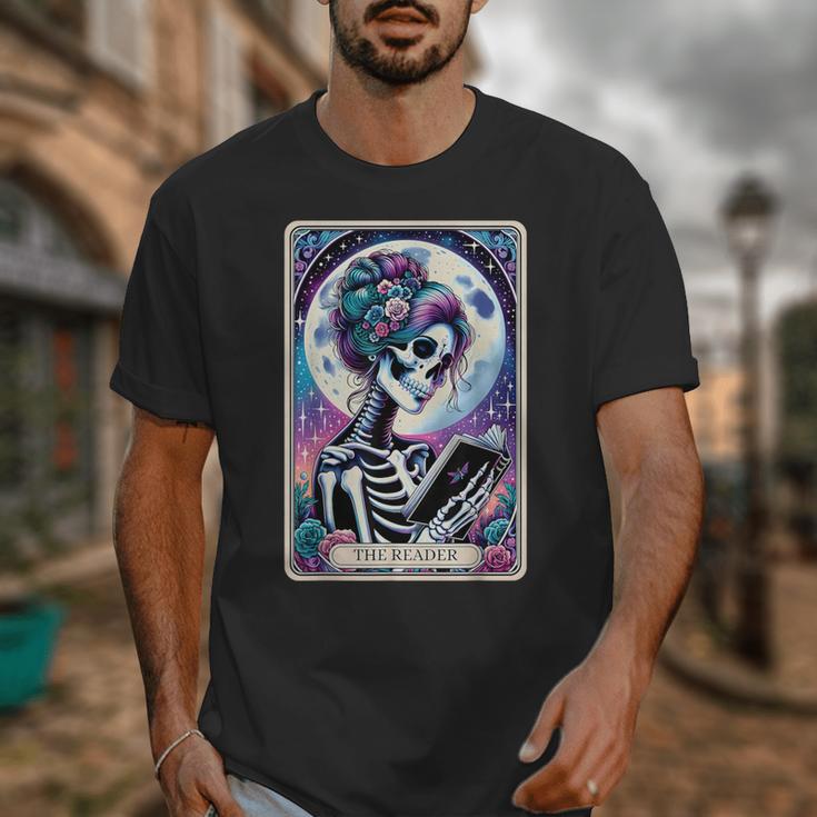 The Reader Tarot Card Reading Skeleton Skull Book Lover Unisex T-Shirt