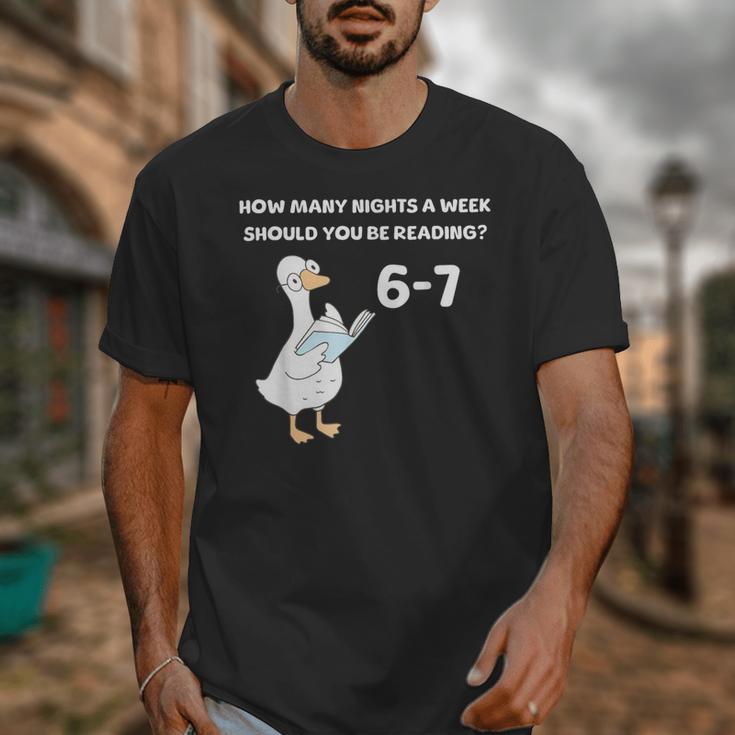 Reading 6-7 Silly Goose Read Books Bookish Bookworm Unisex T-Shirt