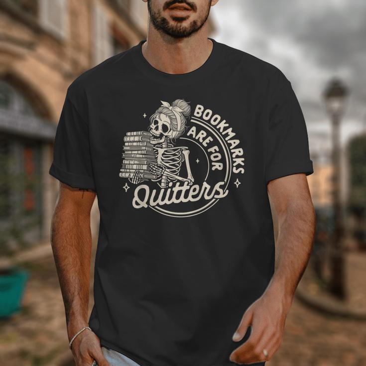 Reading Book Bookish Book Club Bookmarks Are For Quitters Unisex T-Shirt
