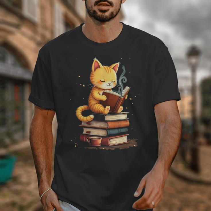 Reading Cat Books Cute Unisex T-Shirt Reading Cat Books Cute Unisex T-Shirt