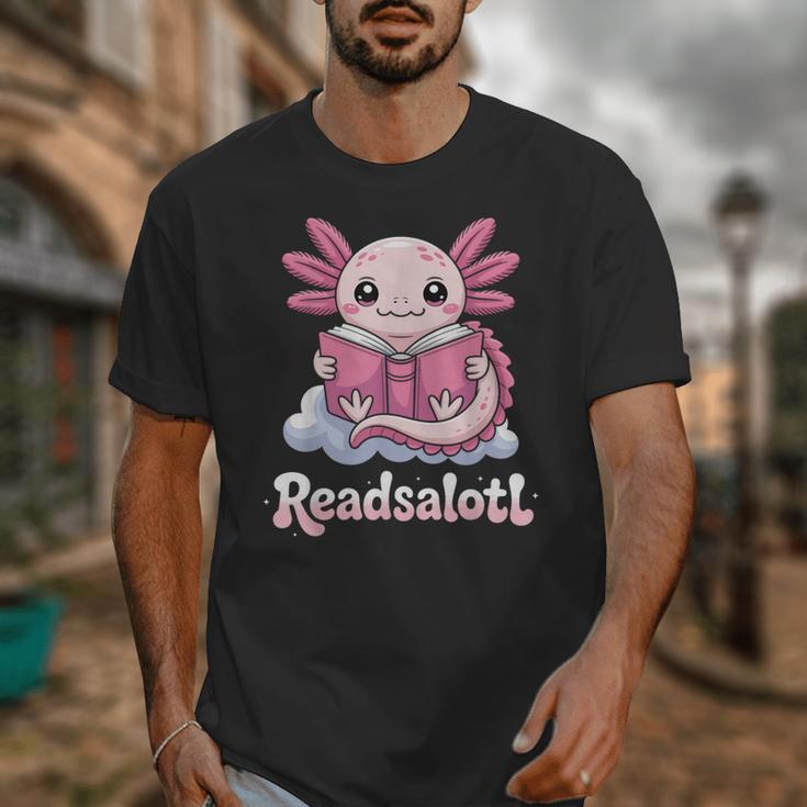 Readsalotl Axolotl Reading Cute Book Lover Bookworm Unisex T-Shirt