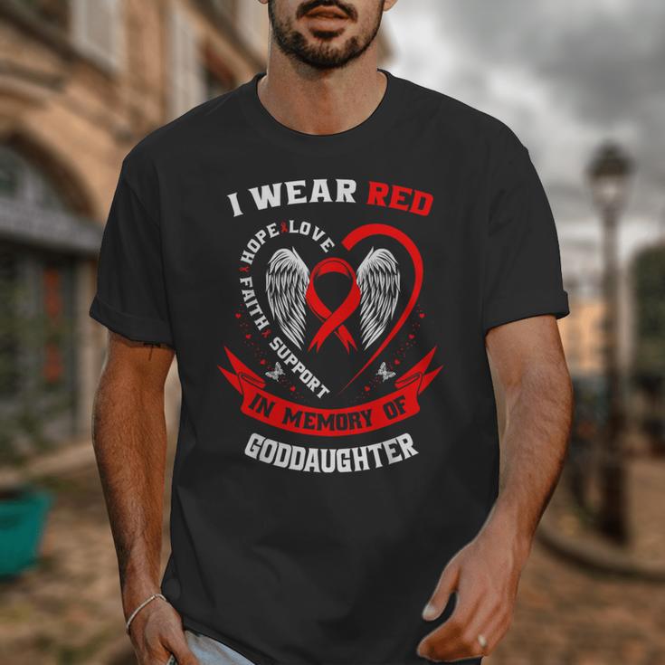 Red In Memory Of Goddaughter Heart Disease Awareness Month Unisex T-Shirt
