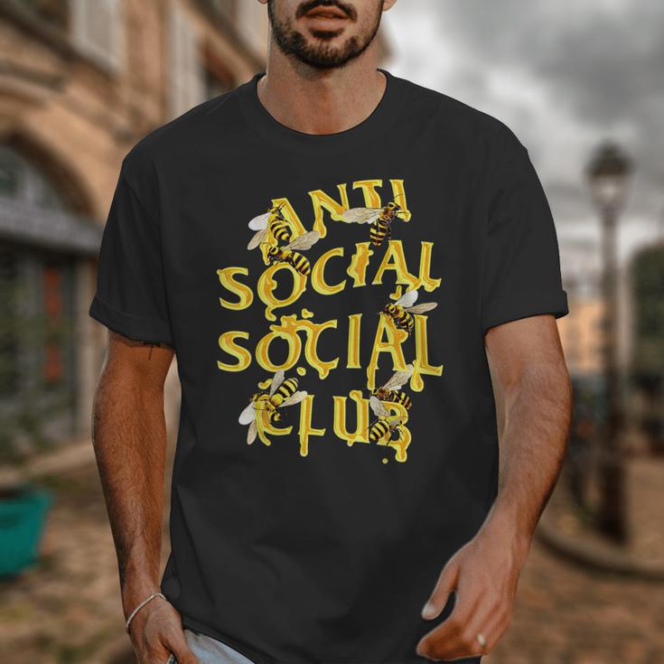 Retro Anti Social Club Bees Introvert Women Men Unisex T-Shirt