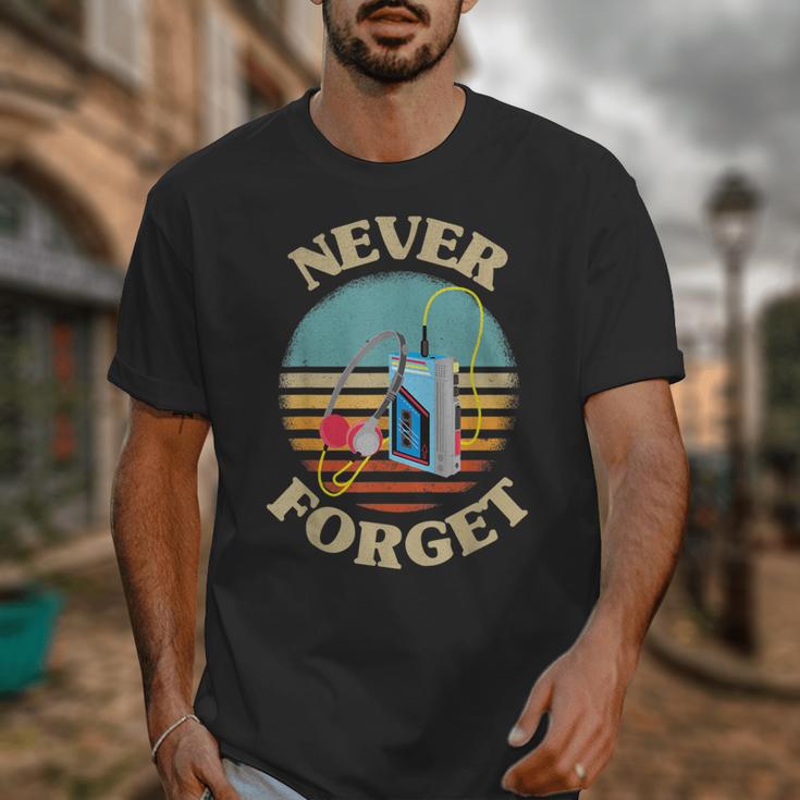 Retro Cassette Player Never Forget Nostalgia Vintage Unisex T-Shirt