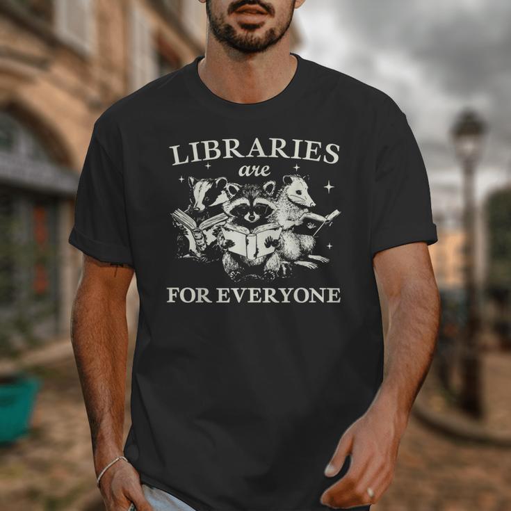 Retro Libraries Are For Everyone Racoon Reading Book Lover Unisex T-Shirt Retro Libraries Are For Everyone Racoon Reading Book Lover Unisex T-Shirt