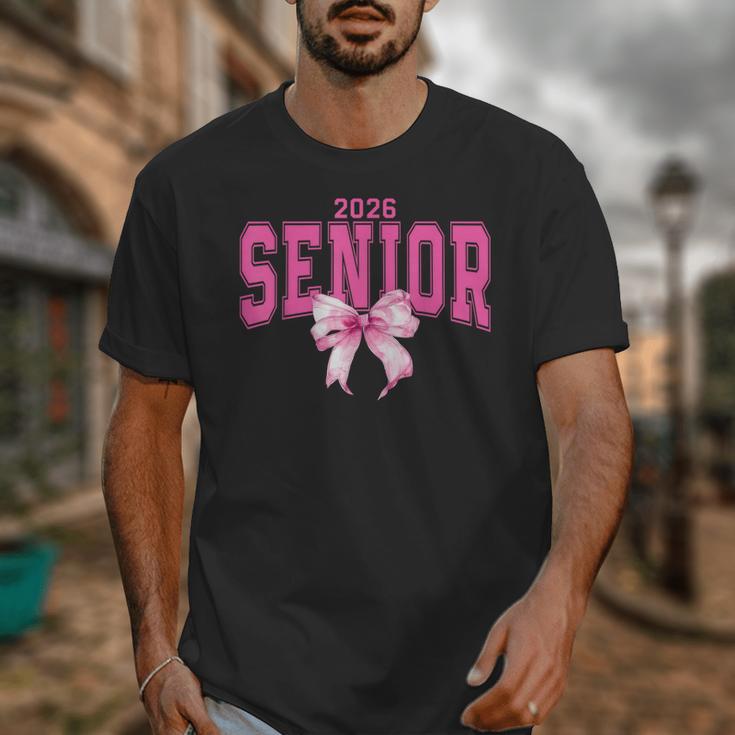 Retro Senior 2026 Class Of 2026 Coquette Pink Bow Graduation Unisex T-Shirt