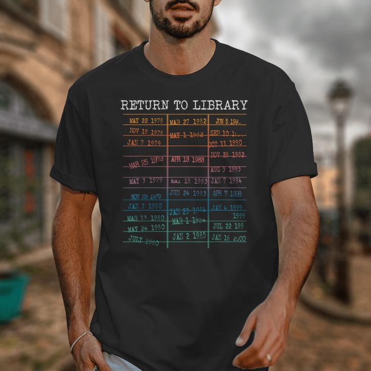 Return To Library Card Book Due Date Bookish Reading Unisex T-Shirt