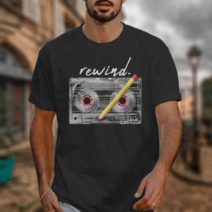 Rewind Cassette Tape Nostalgia 80s 90s Retro Music Lover Unisex T-Shirt