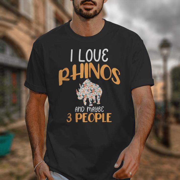 I Like Rhinos And Maybe 3 People Introvert Animal Unisex T-Shirt I Like Rhinos And Maybe 3 People Introvert Animal Unisex T-Shirt