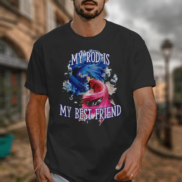 My Rod Is My Best Friend Introvert Fishing Antisocial Unisex T-Shirt