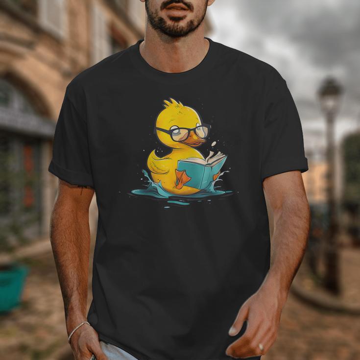 Rubber Duck Reading Book Reader Books Rubber Duckie Unisex T-Shirt