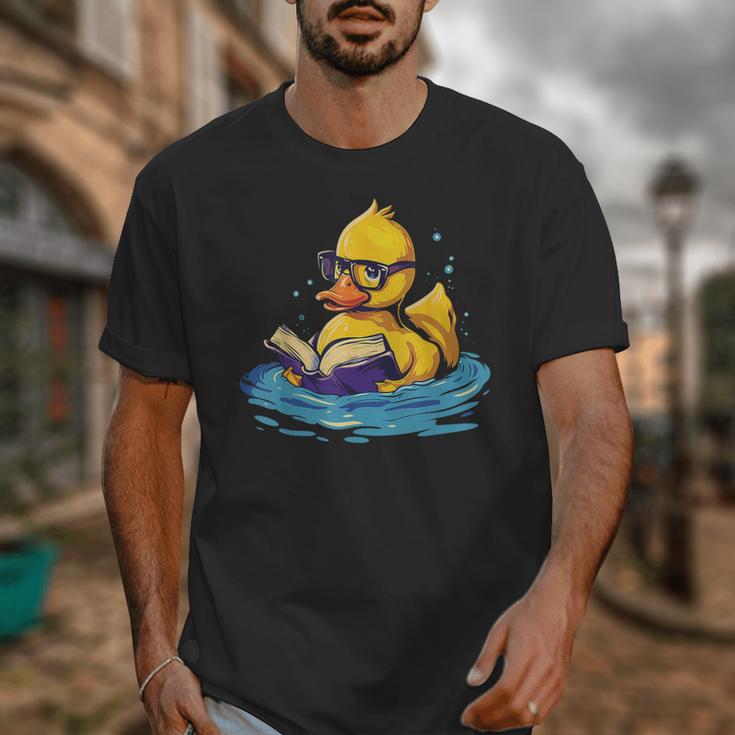 Rubber Duck Reading Book Swim Rubber Duckling Rubber Duckie Unisex T-Shirt