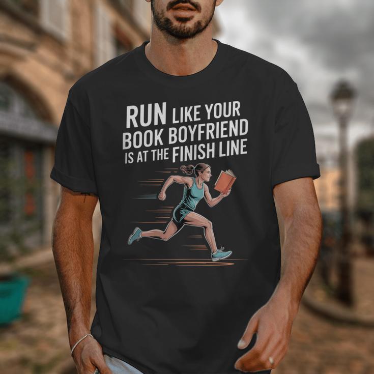 Run Like Your Book Boyfriend Is Waiting Runner Reader Unisex T-Shirt Run Like Your Book Boyfriend Is Waiting Runner Reader Unisex T-Shirt