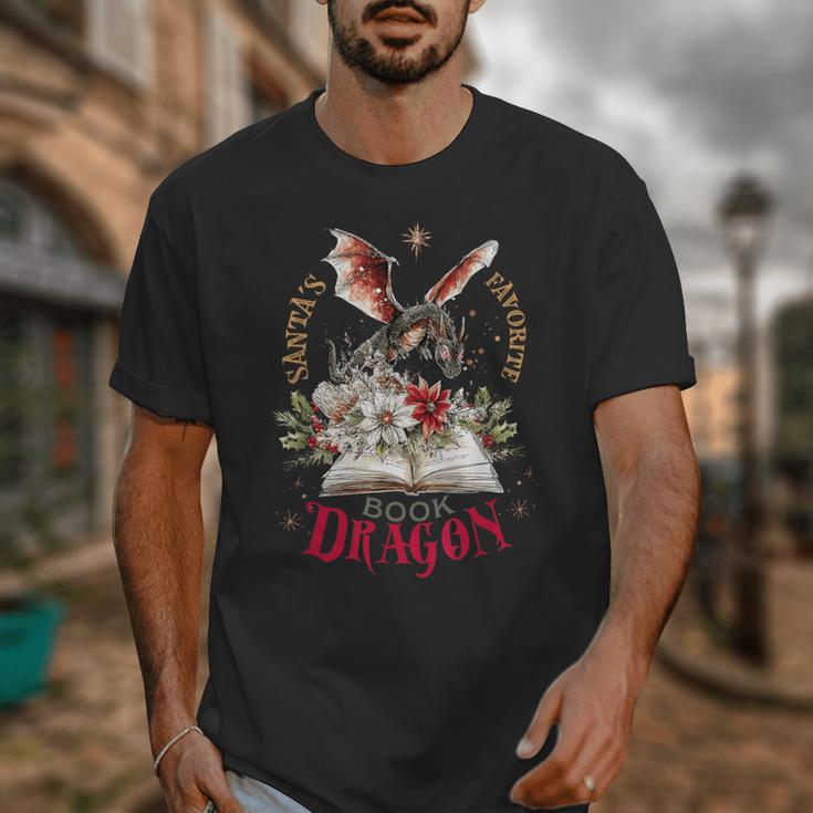Santa's Favorite Book Dragon Christmas Magic Unisex T-Shirt
