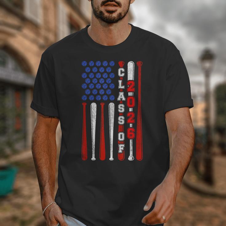 Senior 2026 Baseball American Flag Class Of 2026 Graduation Unisex T-Shirt