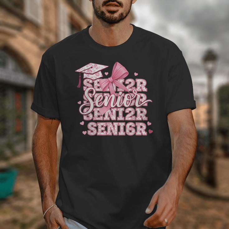 Senior 2026 Class Of 2026 Cute Coquette Pink Bow Graduation Unisex T-Shirt