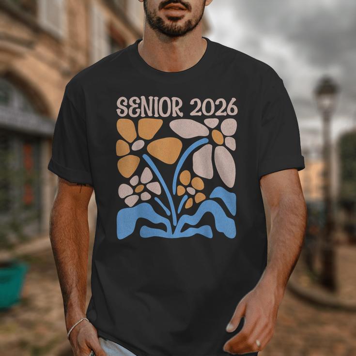 Senior 2026 Retro Groovy Flowers Graduation Unisex T-Shirt