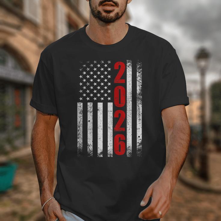 Senior Class Of 2026 Patriotic American USA Flag Graduation Unisex T-Shirt