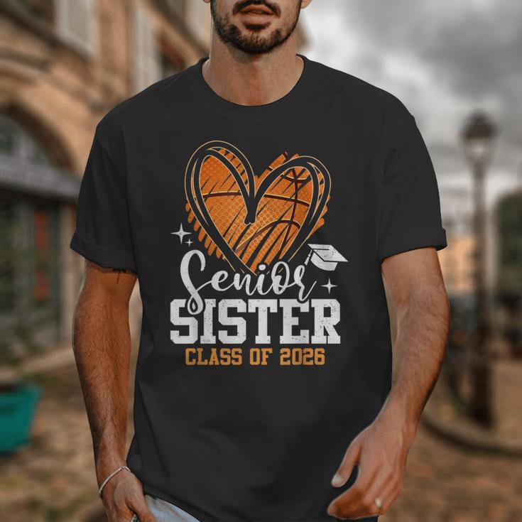 Senior Sister Class Of 2026 Basketball Graduation Heart Unisex T-Shirt