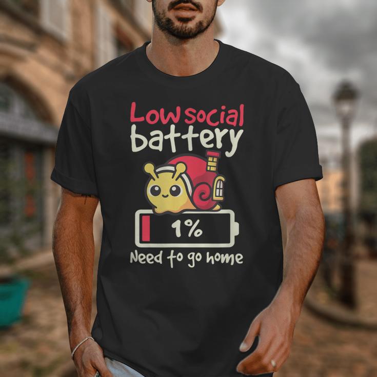 Snail Low Social Battery Need To Go Home Tee For Introvert Unisex T-Shirt Snail Low Social Battery Need To Go Home Tee For Introvert Unisex T-Shirt