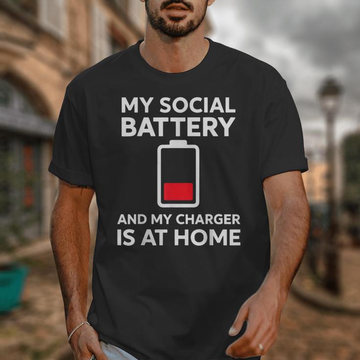 Social Battery Low Charger At Home Antisocial Introvert Unisex T-Shirt Social Battery Low Charger At Home Antisocial Introvert Unisex T-Shirt