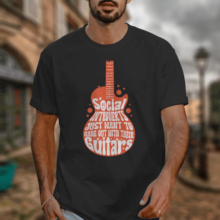 Social Introverts Hang Out With Guitars Musician Guitarist Unisex T-Shirt