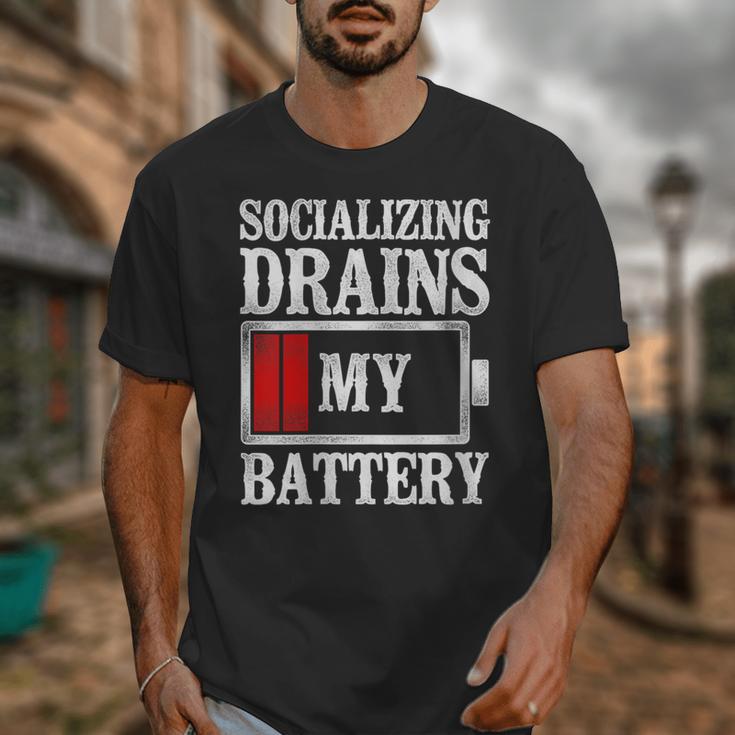 Socializing Drains My Battery Introvert Unisex T-Shirt Socializing Drains My Battery Introvert Unisex T-Shirt