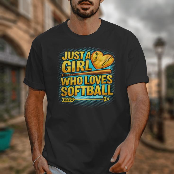 Softball Just A Girl Comic Book Style Graphic For Teens Unisex T-Shirt Softball Just A Girl Comic Book Style Graphic For Teens Unisex T-Shirt