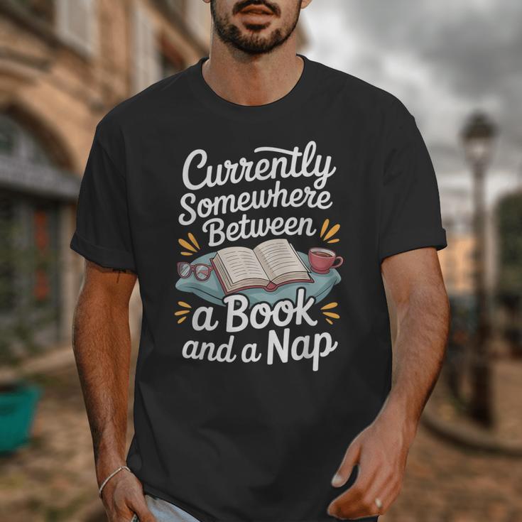 Somewhere Between a Book And a Nap – Cozy Reading Unisex T-Shirt Somewhere Between a Book And a Nap – Cozy Reading Unisex T-Shirt