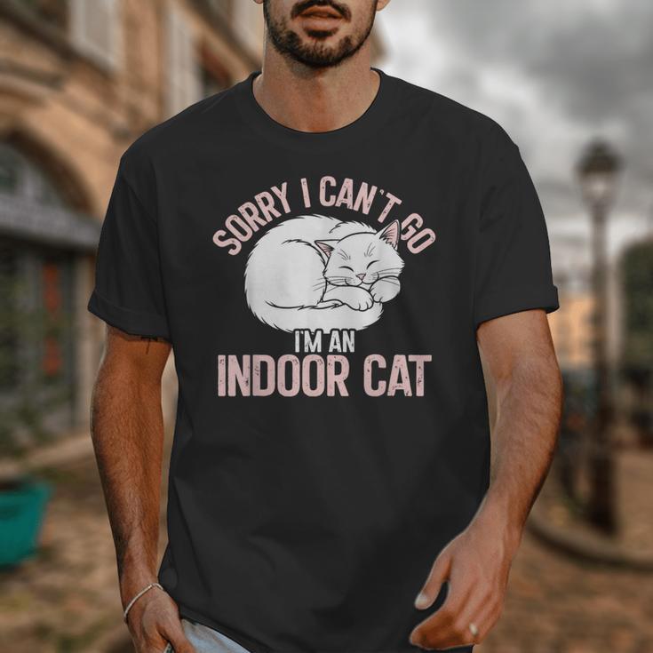 Sorry I Can't Go I'm An Indoor Cat Lazy Humor Introvert Cat Unisex T-Shirt Sorry I Can't Go I'm An Indoor Cat Lazy Humor Introvert Cat Unisex T-Shirt
