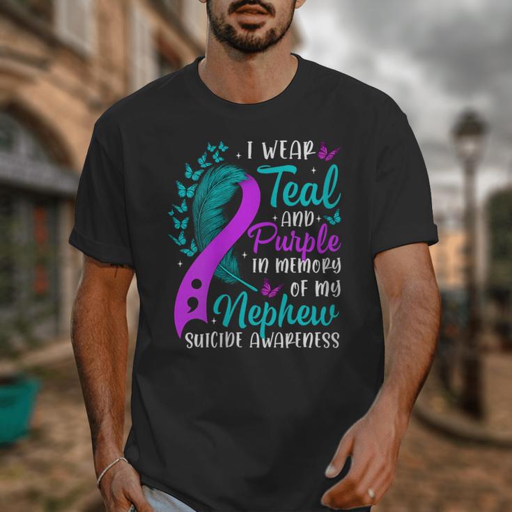 Suicide Awareness I Wear Teal Purple In Memory Of My Nephew Unisex T-Shirt