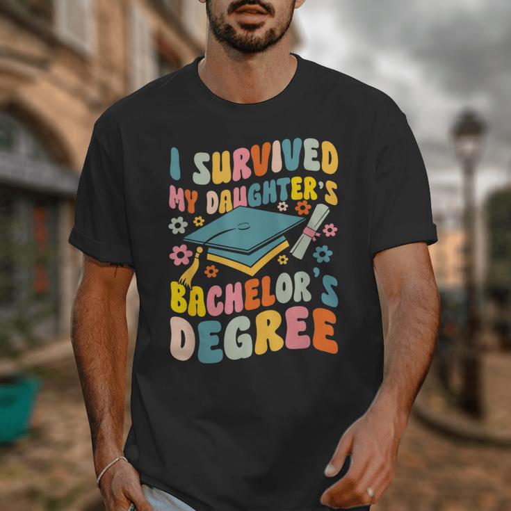 i Survived My Daughter's Bachelors Degree Groovy Graduation Unisex T-Shirt