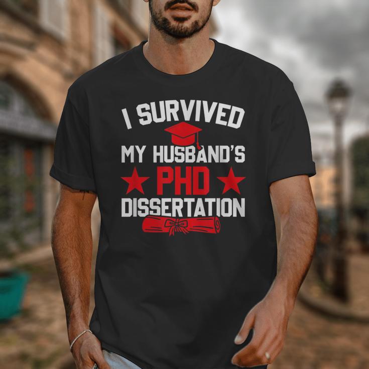 I Survived My Husband's PHD Dissertation Graduation Unisex T-Shirt