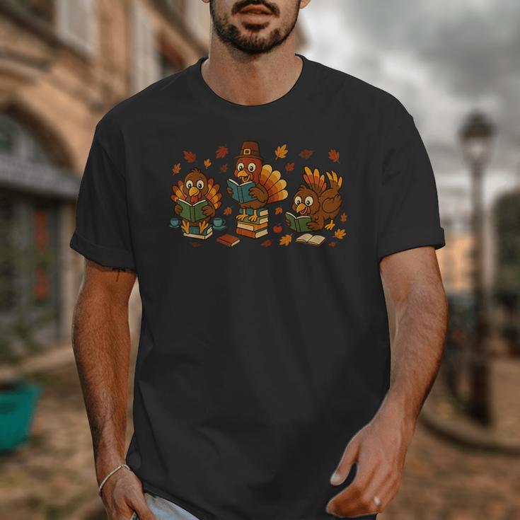 Teacher Fall Thanksgiving Turkey Reading Books Lovers Unisex T-Shirt Teacher Fall Thanksgiving Turkey Reading Books Lovers Unisex T-Shirt