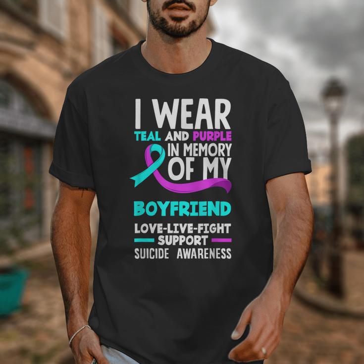 Teal & Purple In Memory Of My Boyfriend Suicide Prevention Unisex T-Shirt